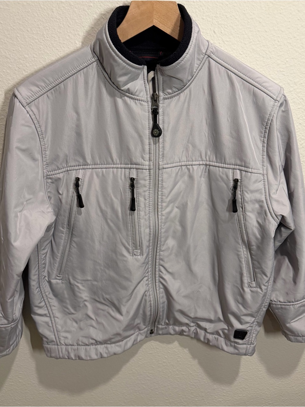 Antigua Light Gray Golf Youth L Zip-Front Jacket Whistling Straits